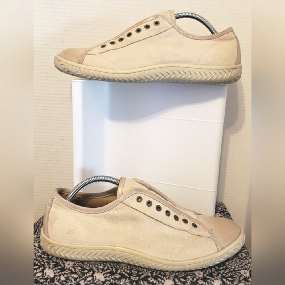Men’s John Varvatos Star Laceless Low Top Sneaker Size 11 Medium Beige - Picture 14 of 14